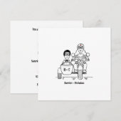 Aangepaste motor en zijspan bruiloft kaart (Voorkant / Achterkant)