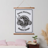 Aangepaste motorfiets Babe Chopper Garage Hangend Wandkleed (Slaapkamer)