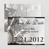 Aangepaste motorfiets Biker Save the Date Briefkaa Aankondigingskaart (Voorkant / Achterkant)