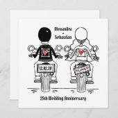 Aangepaste motorfiets bruiloft jubileum kaart (Voorkant / Achterkant)