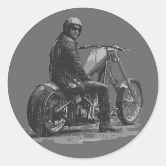 Aangepaste Motorfiets Chopper Liefde Ronde Sticker (Voorkant)