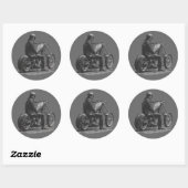 Aangepaste Motorfiets Chopper Liefde Ronde Sticker (Vel)