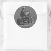 Aangepaste Motorfiets Chopper Liefde Ronde Sticker (Tas)