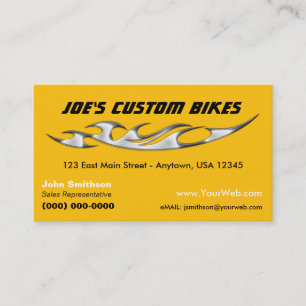 Aangepaste motorfiets Chrome Vlam Custom Bike Sh Visitekaartje