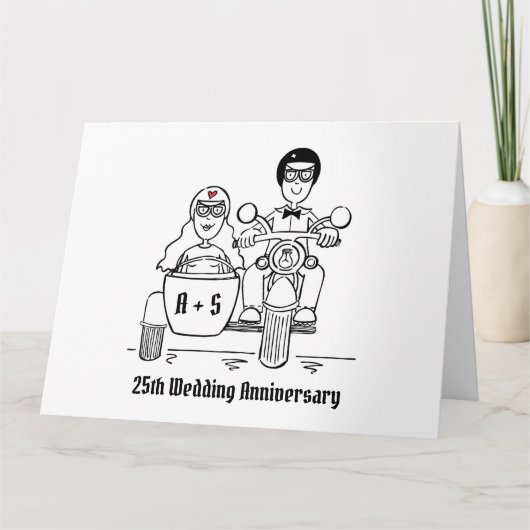 Aangepaste motorfiets en Sidecar-Jubileum Kaart (Voorkant)