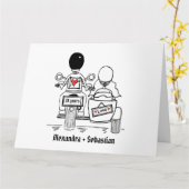 Aangepaste motorfiets en Sidecar-Jubileum Kaart (Gele Bloem)