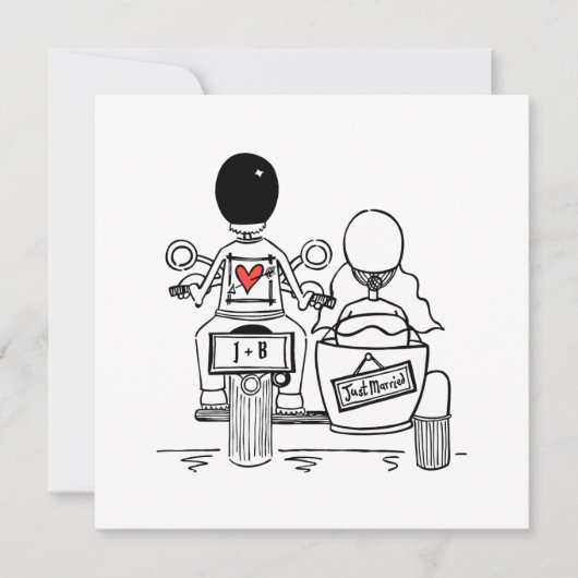 Aangepaste motorfiets- en sidecar-weddenschappen kaart (Voorkant)