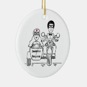 Aangepaste motorfiets en Sidecar Wedding Gift-kera Keramisch Ornament (Rechts)