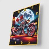 Aangepaste motorfiets met Canadese vlag Vierkante Klok (Hoek)