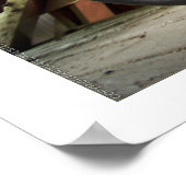 Aangepaste motorfiets met rood detail poster (Hoek)