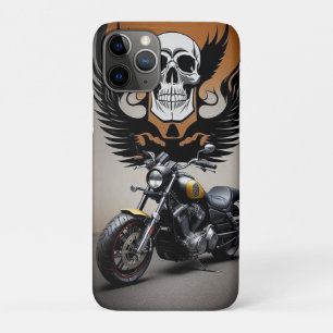 Aangepaste motorfiets met schedelgrafiek iPhone 11 pro hoesje