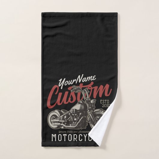 Aangepaste motorfiets Rebel Cruiser Biker Garage Bad Handdoek (Handdoek)