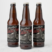 Aangepaste motorfiets Rebel Cruiser Biker Garage Bier Etiket (Flessen)