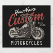 Aangepaste motorfiets Rebel Cruiser Biker Garage Bier Etiket (Enkel label)