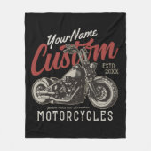 Aangepaste motorfiets Rebel Cruiser Biker Garage Fleece Deken (Voorkant)