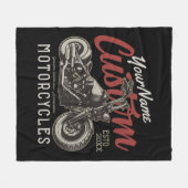 Aangepaste motorfiets Rebel Cruiser Biker Garage Fleece Deken (Voorkant (Horizontaal))