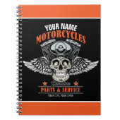 Aangepaste motorfiets van motorfiets met motorfiet notitieboek (Voorkant)