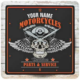 Aangepaste motorfiets van motorfiets met motorfiet vierkante klok