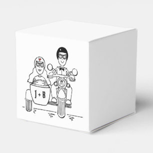 Aangepaste motorfiets voor fietsen met een oormerk bedankdoosjes