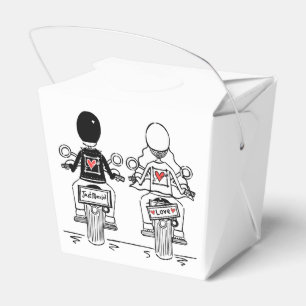 Aangepaste motorfiets voor fietsen met een oormerk bedankdoosjes