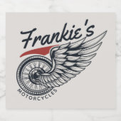 Aangepaste motorfietsen die bietenwinkel met vlieg bier etiket (Enkel label)