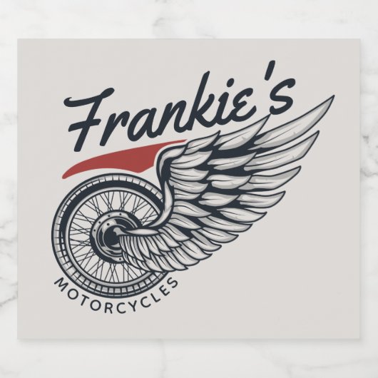 Aangepaste motorfietsen die bietenwinkel met vlieg bier etiket (Enkel label)