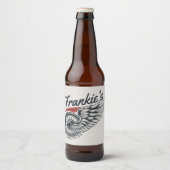Aangepaste motorfietsen die bietenwinkel met vlieg bier etiket (Voorkant)