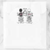 Aangepaste motorfietsen voor weddenschappen ovale sticker (Tas)