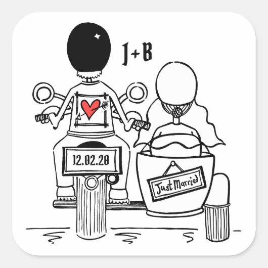 Aangepaste motorfietsen voor weddenschappen vierkante sticker (Voorkant)
