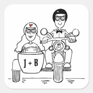 Aangepaste motorfietsen voor weddenschappen vierkante sticker