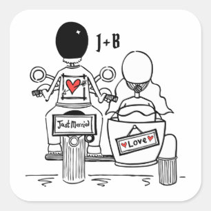 Aangepaste motorfietsen voor weddenschappen vierkante sticker