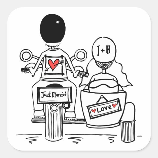 Aangepaste motorfietsen voor weddenschappen vierkante sticker (Voorkant)