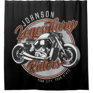 Aangepaste motorfietsLegendary Rider Biker NAAM Douchegordijn