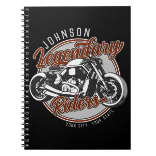 Aangepaste motorfietsLegendary Rider Biker NAAM Notitieboek