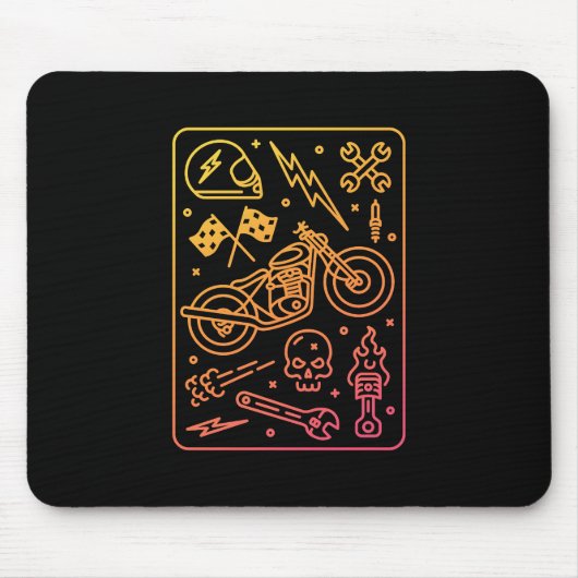 Aangepaste motorgarage 1 muismat (Voorkant)