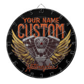 Aangepaste motorrijwielen Eagle Wings Biker Garage Dartbord (Voorkant)