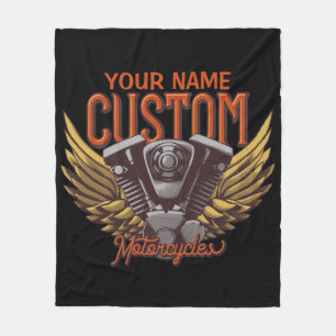 Aangepaste motorrijwielen Eagle Wings Biker Garage Fleece Deken