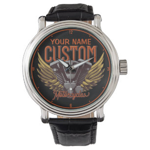 Aangepaste motorrijwielen Eagle Wings Biker Garage Horloge