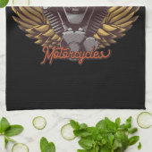 Aangepaste motorrijwielen Eagle Wings Biker Garage Theedoek (Gevouwen)