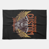 Aangepaste motorrijwielen Eagle Wings Biker Garage Theedoek (Horizontaal)