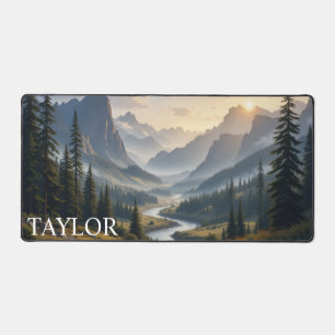 Aangepaste Mountain Desk Mat met Naam   Summit Glo