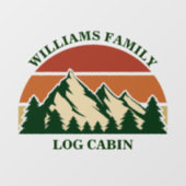 Aangepaste Mountain Log Cabin Forest Raamsticker (Vel)