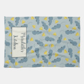Aangepaste Mouse Pattern Blue Mice Yellow Cheese Theedoek (Horizontaal)