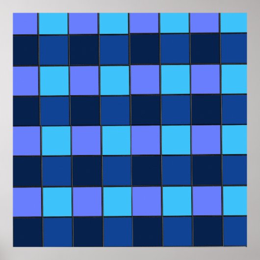 Aangepaste mozaïektegel en pixelrasterpatroon poster (Voorkant)