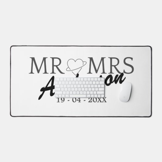 Aangepaste Mr en Mrs Bruiloft Familie cadeau Bureaumat (Keyboard & Muis)