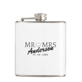 Aangepaste Mr en Mrs Bruiloft Familie cadeau Heupfles (Voorkant)