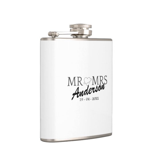 Aangepaste Mr en Mrs Bruiloft Familie cadeau Heupfles (Rechts)