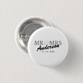 Aangepaste Mr en Mrs Bruiloft Familie cadeau Ronde Button 3,2 Cm (Voorkant /achterkant)