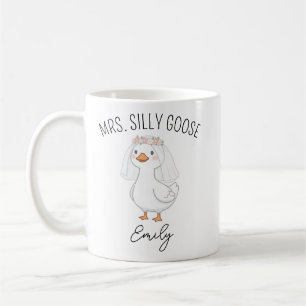 Aangepaste Mr. en Mrs Silly Goose Trouwmok Verlovi Koffiemok