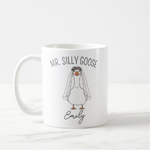 Aangepaste Mr. en Mrs Silly Goose Trouwmok Verlovi Koffiemok